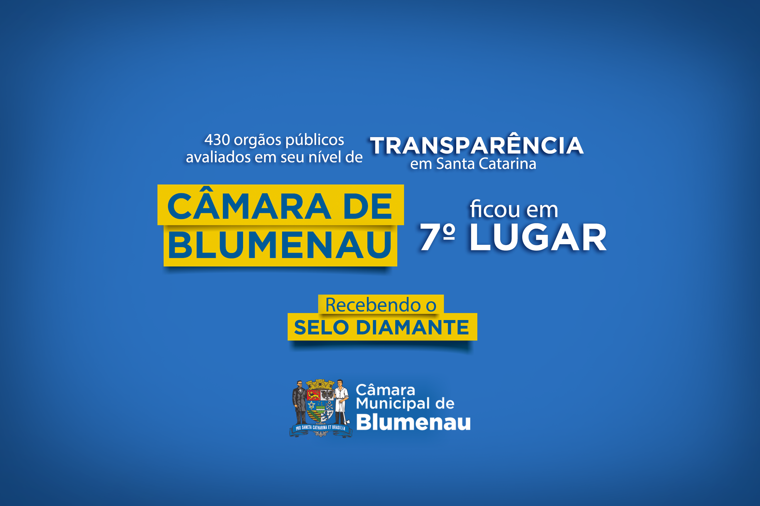 Câmara Municipal de Blumenau é o sétimo portal público com maior transparência em Santa Catarina