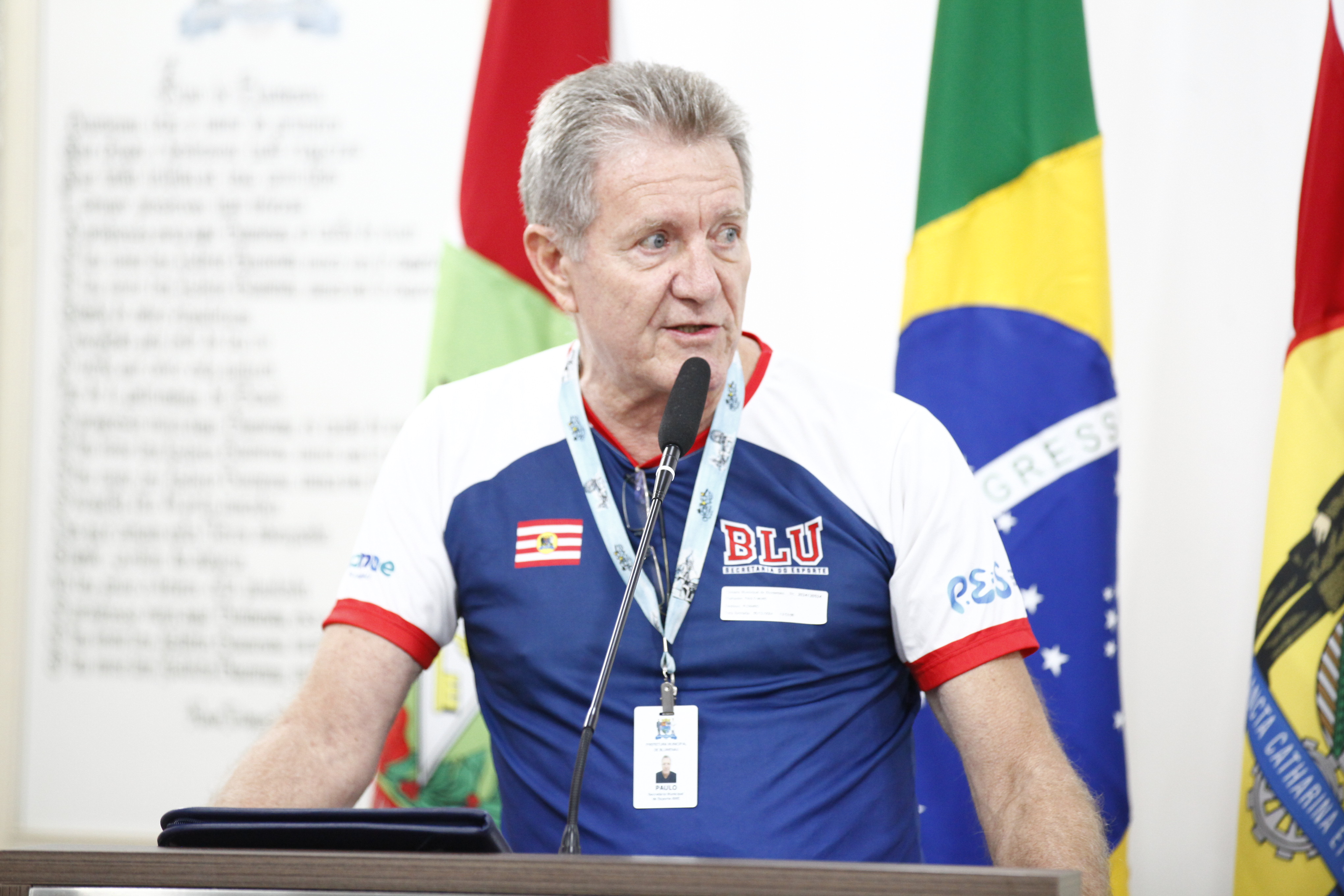 Secretário do Esporte fala na tribuna sobre desempenho de Blumenau no JASC