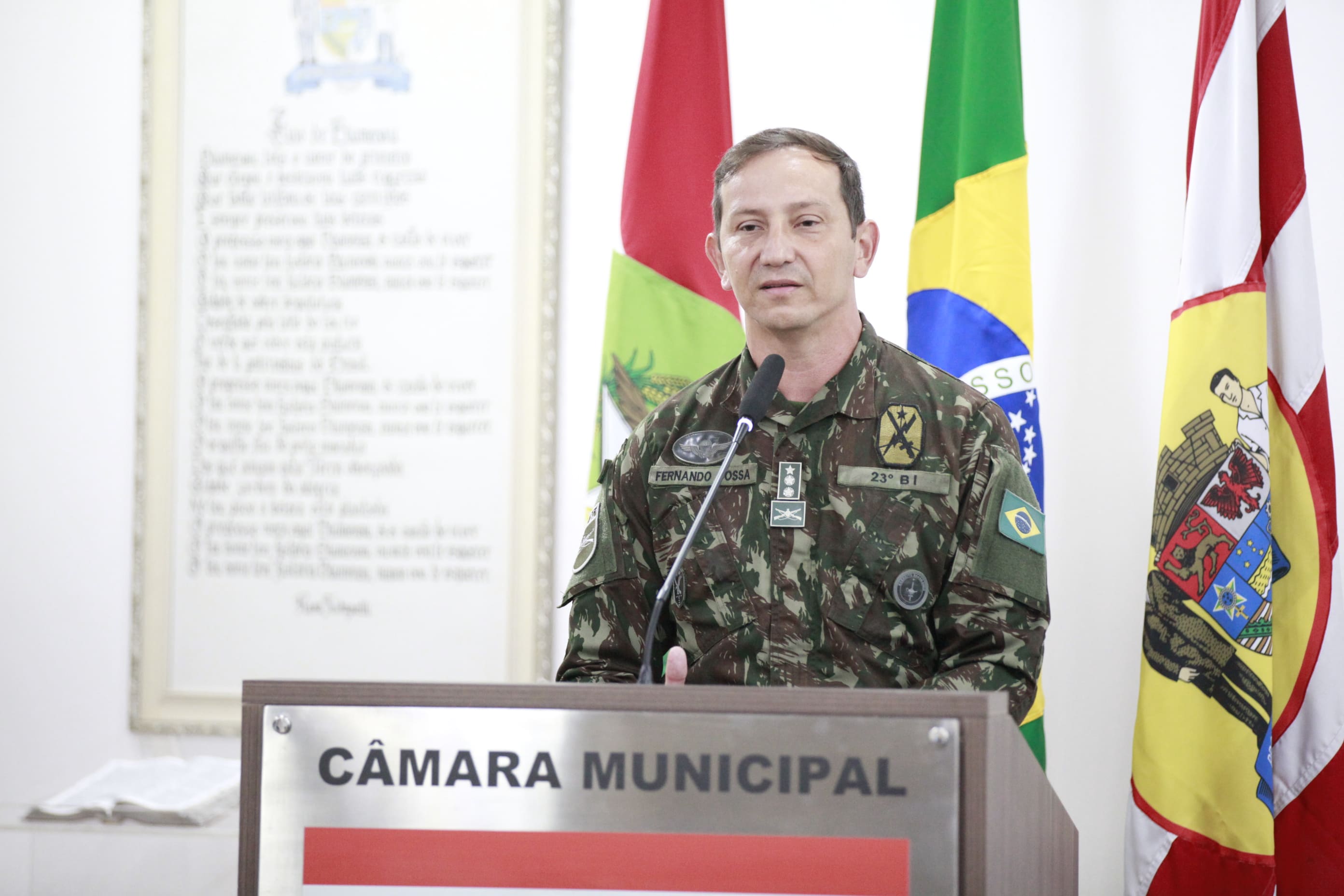 Novo Comandante do 23º BI ocupa tribuna e relata ações do batalhão ...